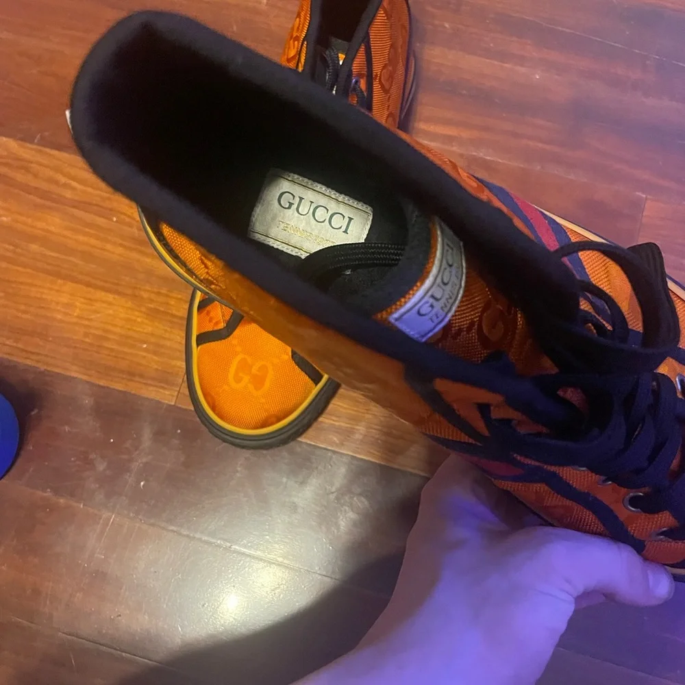 Orange high top Gucci Off The Grid Tennis 1997 collection - Picture 7 of 7